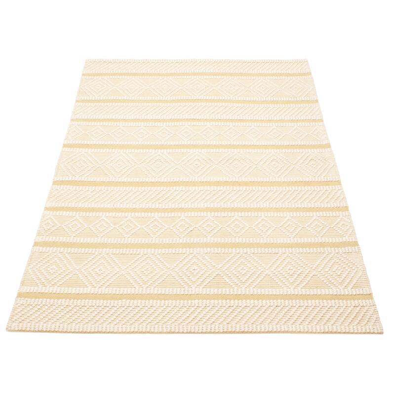ECARPETGALLERY Braid weave Sienna Cream Wool Rug - 5'2 x 8'1