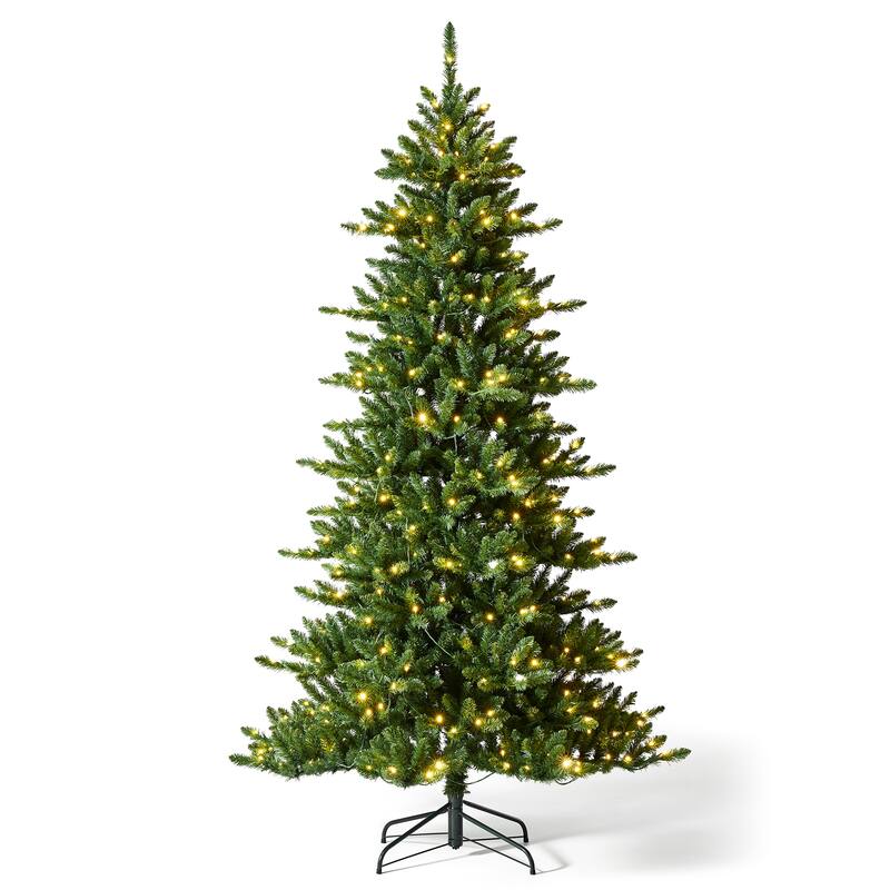 Glitzhome 6FT/7FT Multi-color Lighted Fir Christmas Tree with Remote Controller