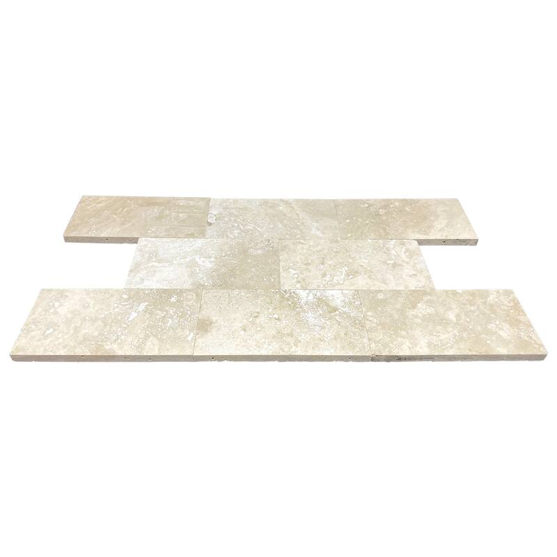 Ivory Travertine 3" x 6" Filled and Honed Tile