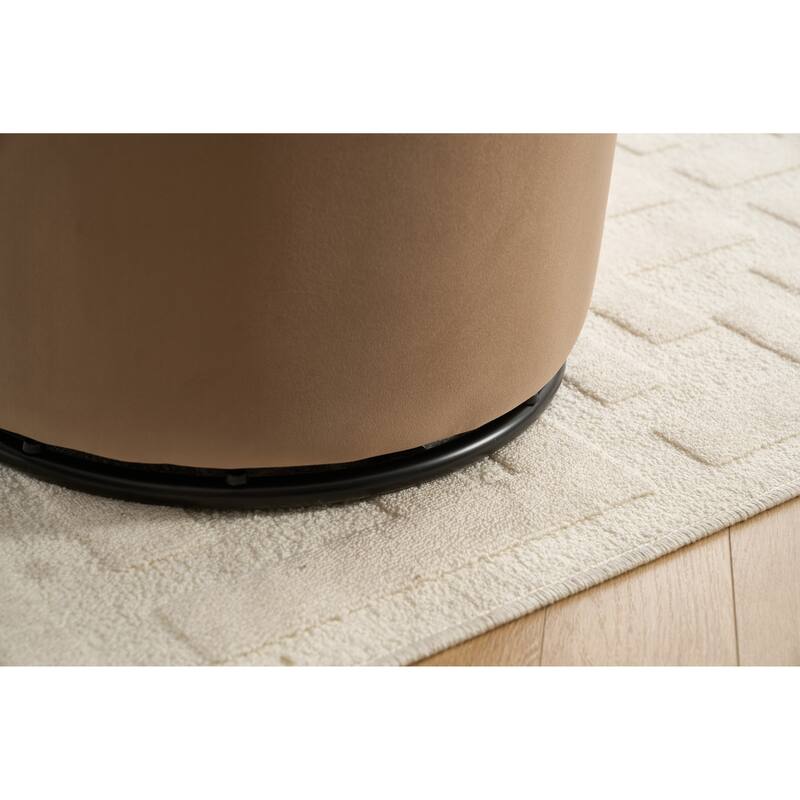 Upholstered Kitchen & Dining Room Barrel Chair, 360 Degree Swivel Comfy Armless Accent Makeup Vanity Side Chair