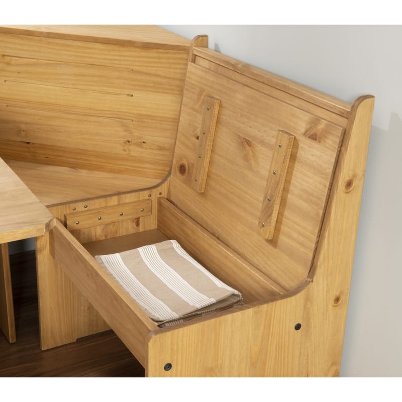 Wendell Solid Wood Corner Breakfast Nook Dining Set