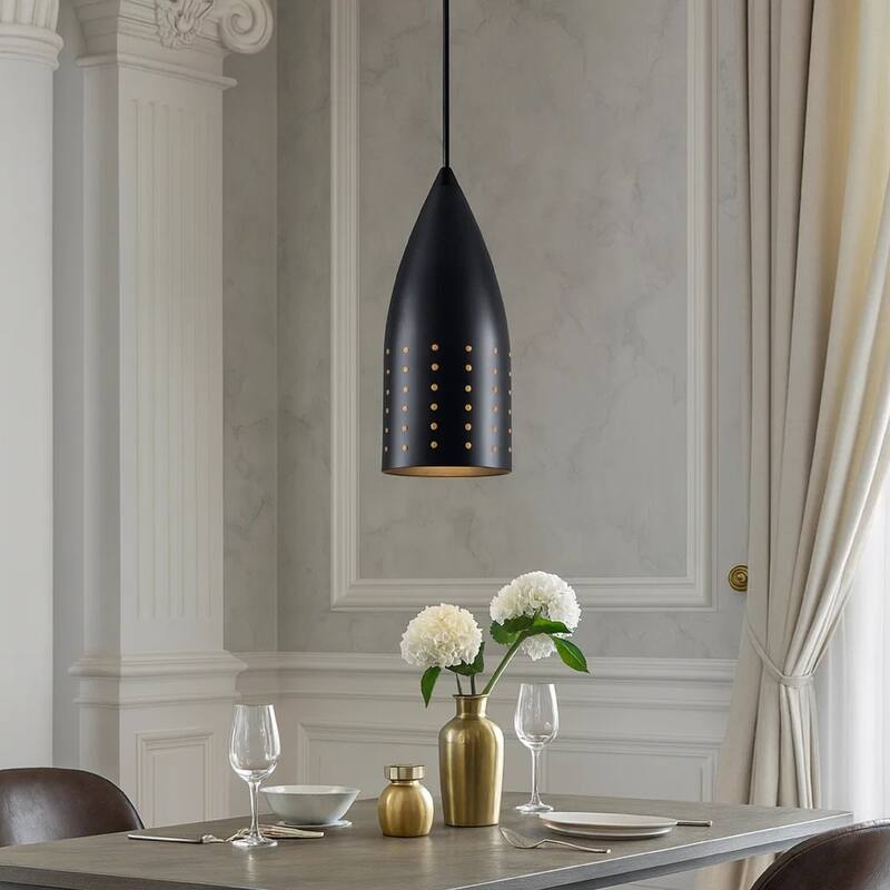 4 Inch Modern Pendant Light, Round Metal Shade, Oil Rubbed Black Bronze