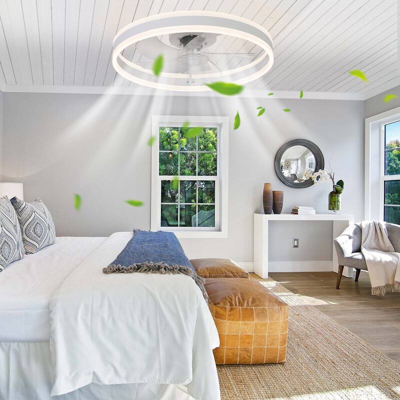 Ceiling Fan with Lights Dimmable LED - White