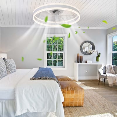 Modern Ceiling Fan Light with Light and 5 Blades, 6 Adjustable Wind Speeds for Bedroom and Living Room