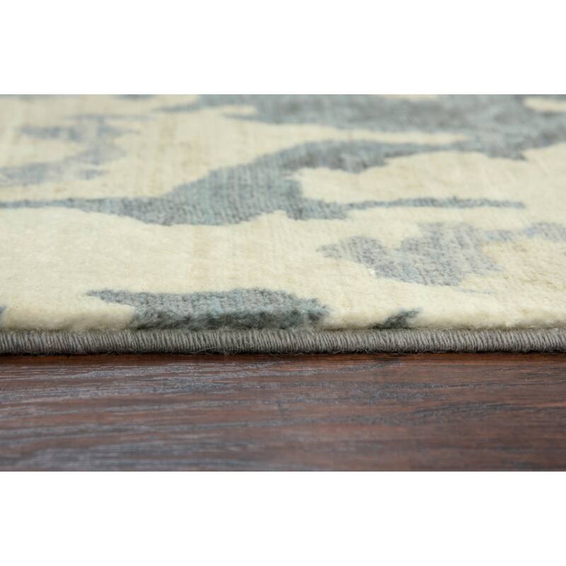 Alora Decor Euphoria Grey, Beige, and Cream Abstract Wool Rug