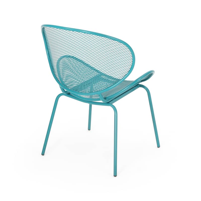 Roomfitters Modern Accent Chair, Stylish Mesh Patio Seating, Lightweight Durable Design for Comfort, Teal (Set of 2)