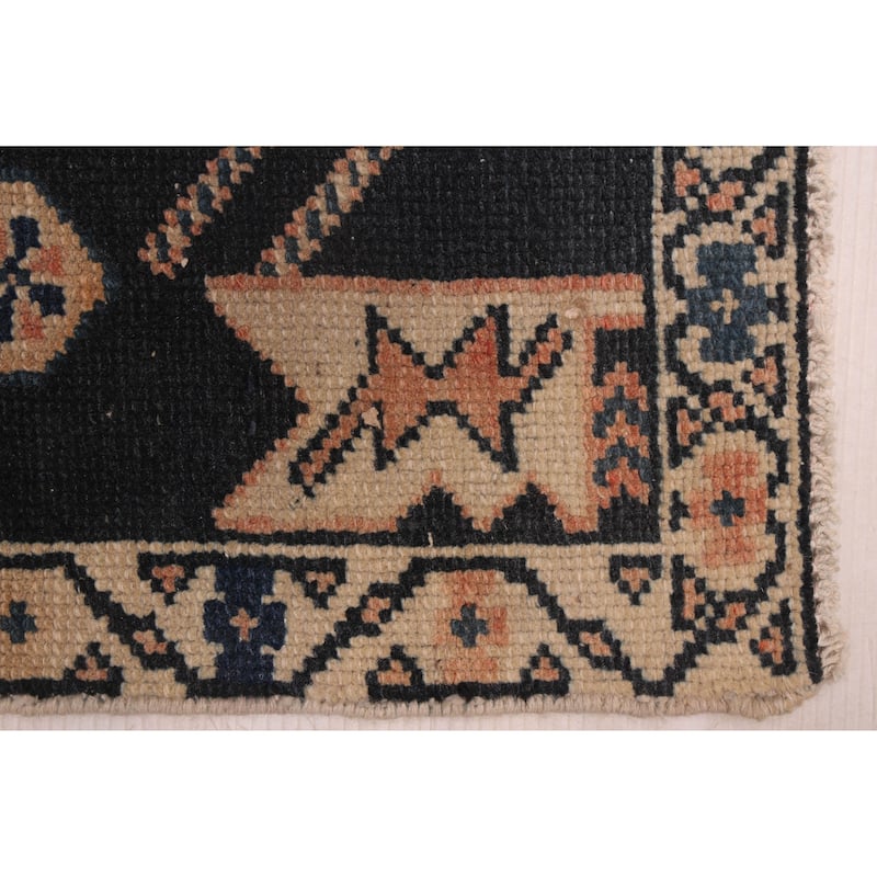 ECARPETGALLERY Hand-knotted Antalya Vintage Navy Wool Rug - 3'3 x 5'11