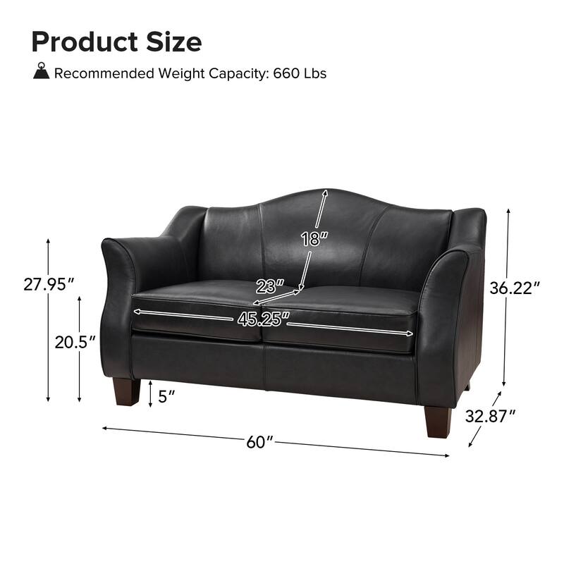 Franco Traditional 60" Wide Genuine Leather Sofa by HULALA HOME