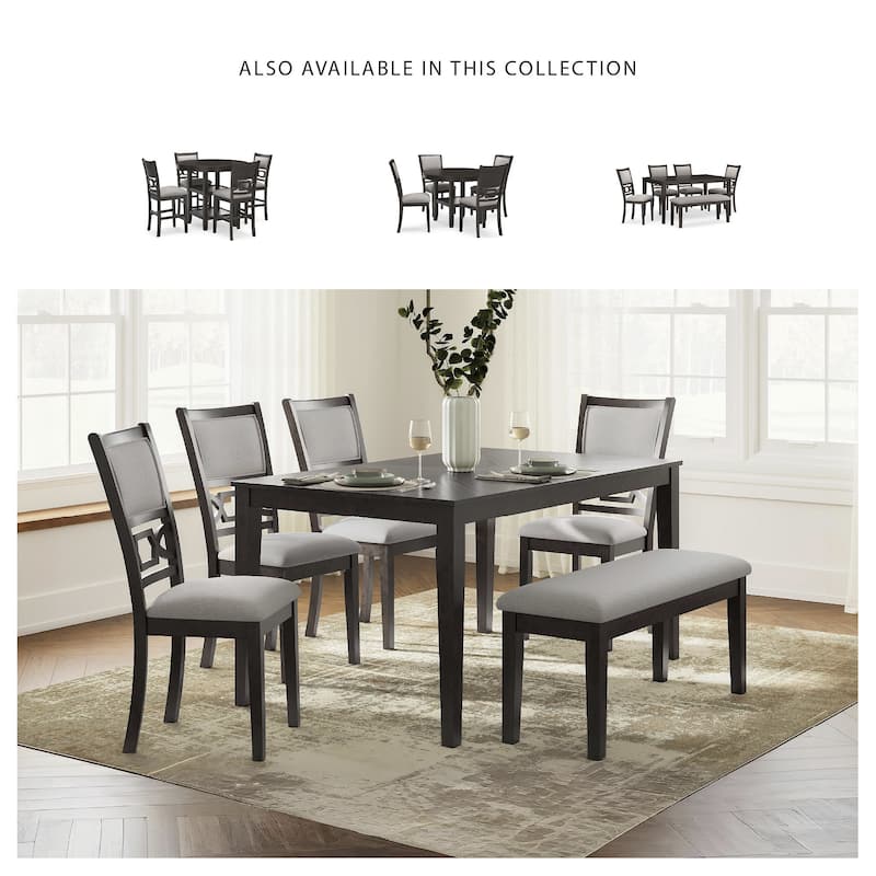 Signature Design by Ashley Langwest Dining Table and 4 Chairs and Bench (Set of 6)