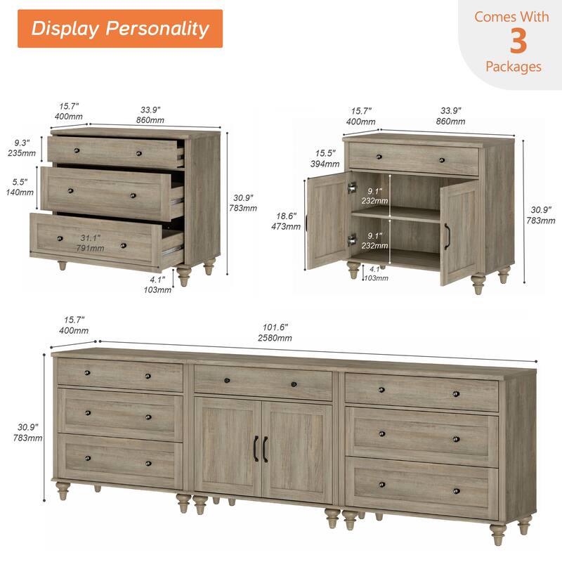Sideboard Buffet Cabinets with Doors and Drawer