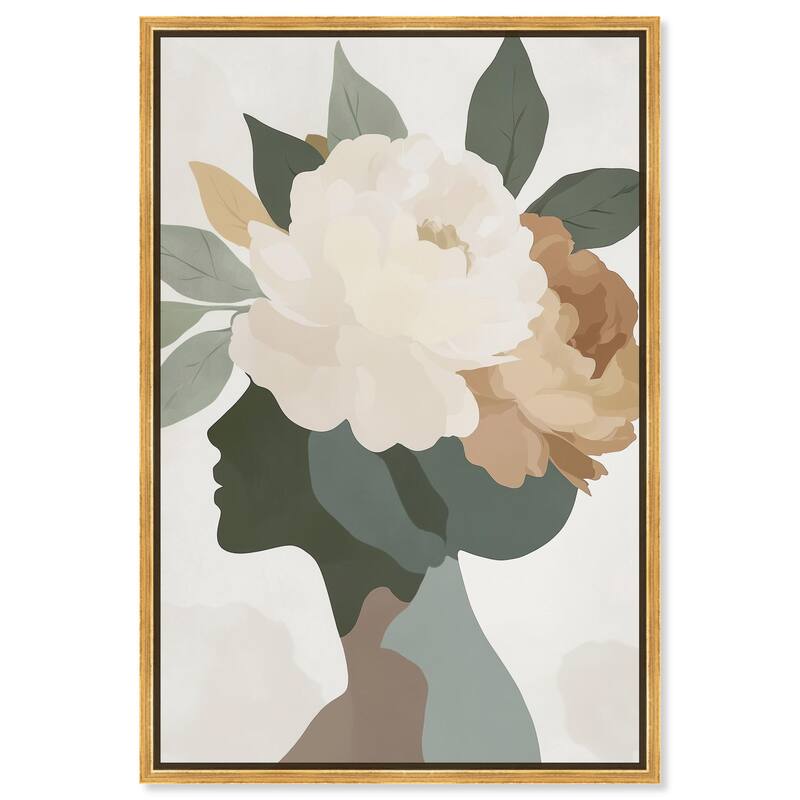 Floral Headpiece I Canvas by Art Remedy - 10" x 15" - Gold