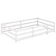 preview thumbnail 33 of 34, Twin Sturdy Structure Wood Floor Bed with Guardrail and Fence for Kids, Montessori Bed