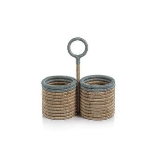 Laloma Coiled Rattan & Abaca Utensil Caddy