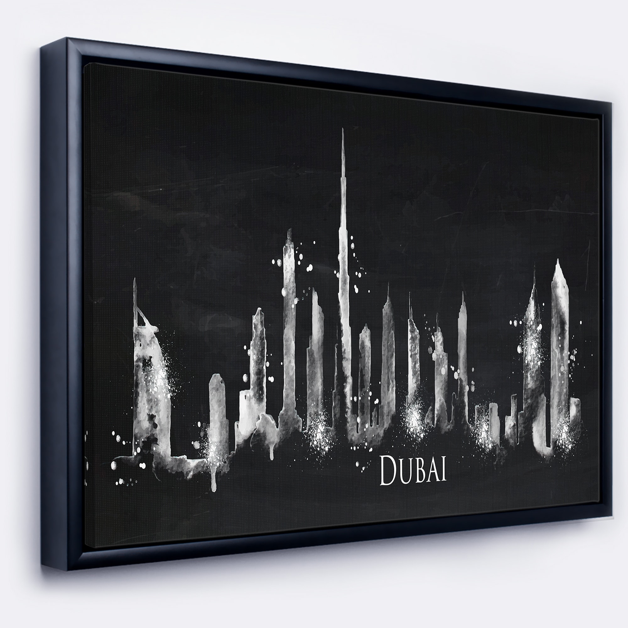 Shop Designart Dubai Dark Silhouette Cityscape Painting Framed