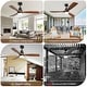 preview thumbnail 169 of 189, Sofucor 42"/48"/ 52"/60"Noiseless Walnut Wood Ceiling Fan with Remote Control, Integrated Light Optional