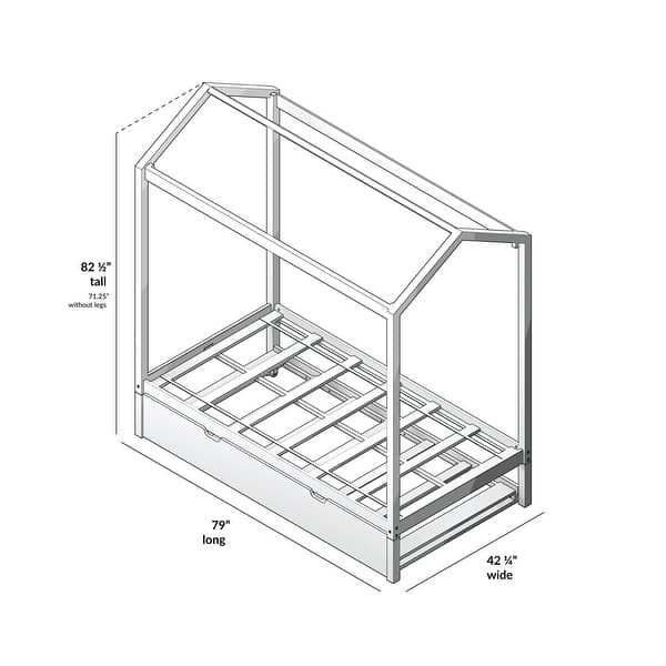dimension image slide 0 of 2, Max and Lily Twin House Bed with Trundle