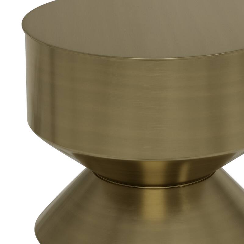 WYNDENHALL Clover Modern 14 inch Wide Metal Side Table in Black/Brass, Fully Assembled - 14"D x 14"W x 20"H