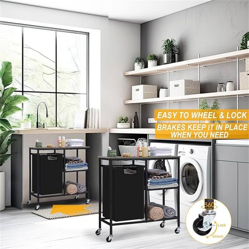 Laundry Sorter with Three Shelf - 29"L x 11.9"W x 30"H