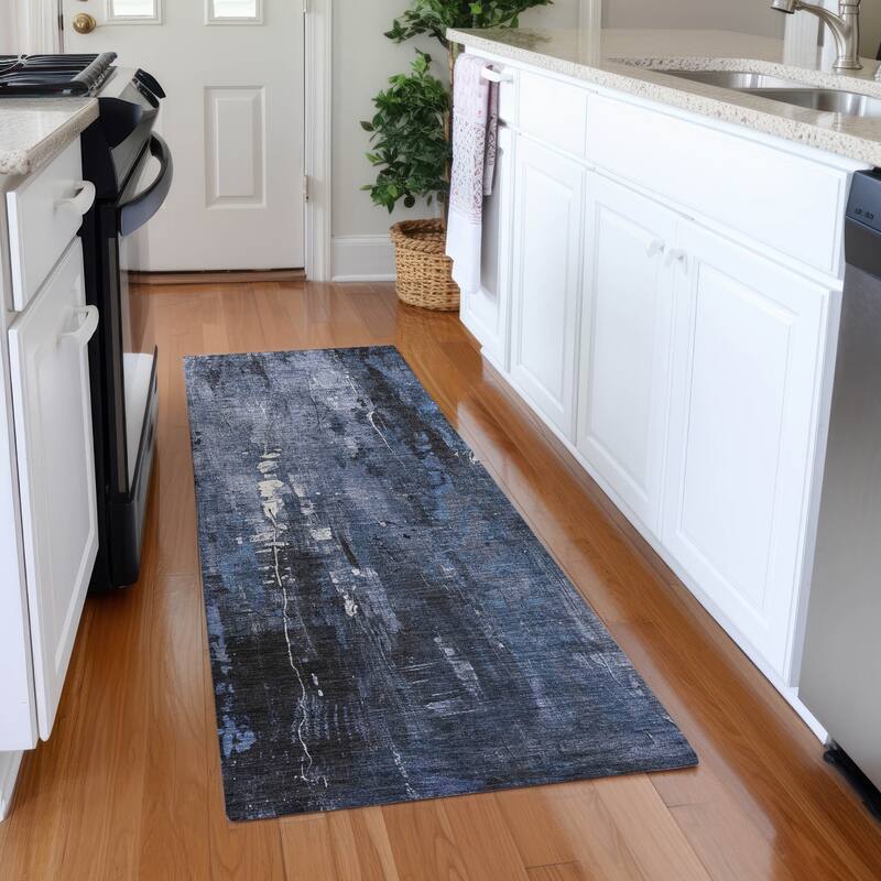 Premium Washable Super Soft Abstract Ombre Mayfield Rug - Blue - 2'3" x 7'6"