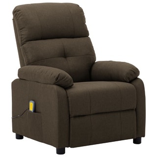 vidaXL Massage Recliner Brown Fabric - 28.7" x 35.4" x 39.4"
