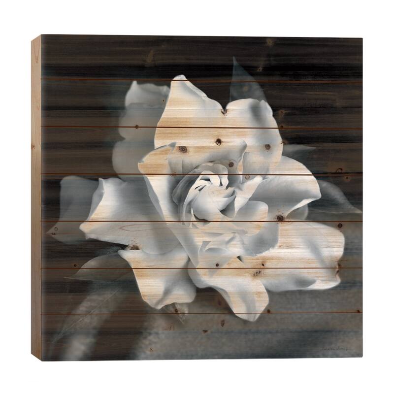Gardenia Print On Wood by Debra Van Swearingen - Multi-Color - 26x26x1.5