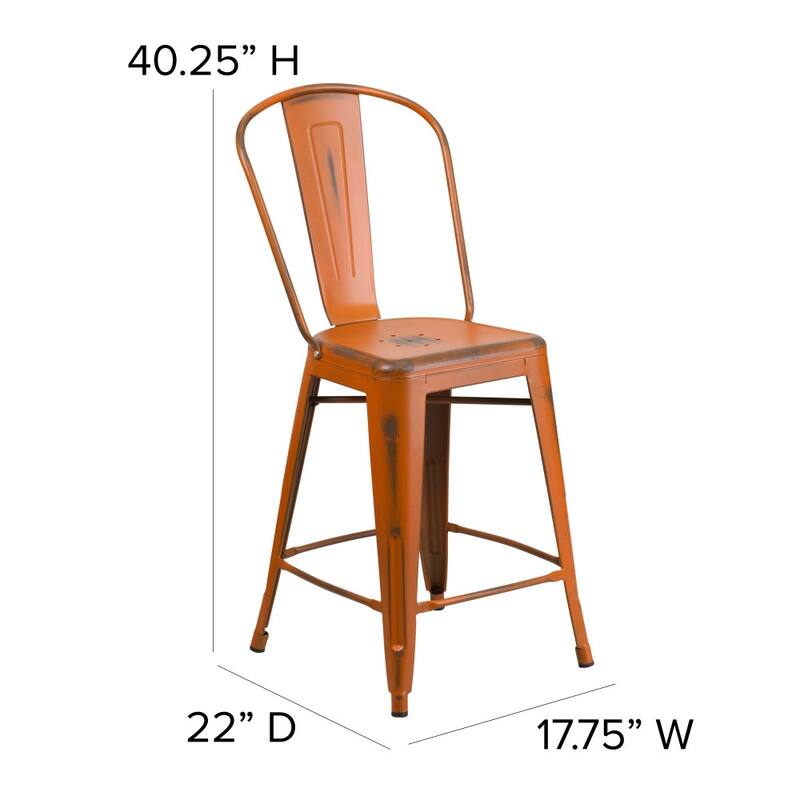 All-Weather Counter Height Stool with Poly Resin Seat