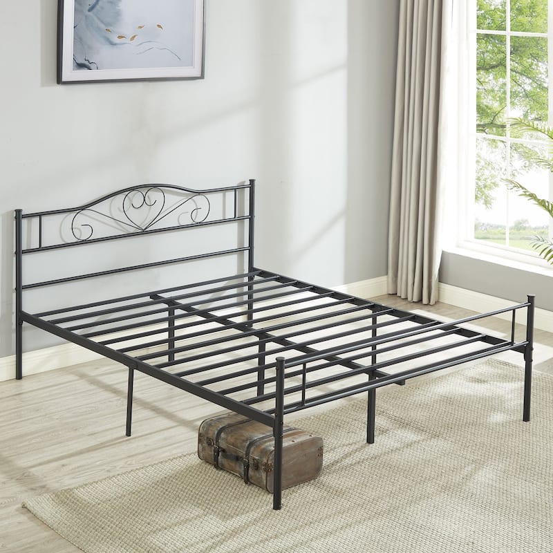 Victoria Metal Platform Bed Frames with Headboard
