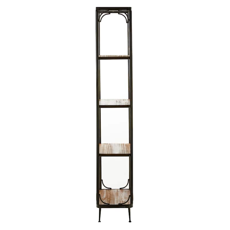 Wood 5 Shelf Shelving Unit - Brown - Roche River Decor