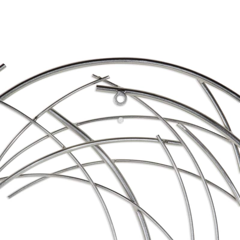 Denine Metal Silver Small Abstract Round Wall Art