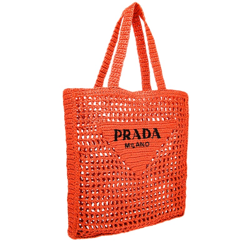 Prada Crochet Logo Shopping Bag