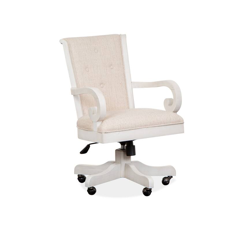 Magnussen Home Bronwyn Alabaster Fully Upholstered Swivel Chair - 22.5''W x 26.16''D x 36.25''H - Alabaster