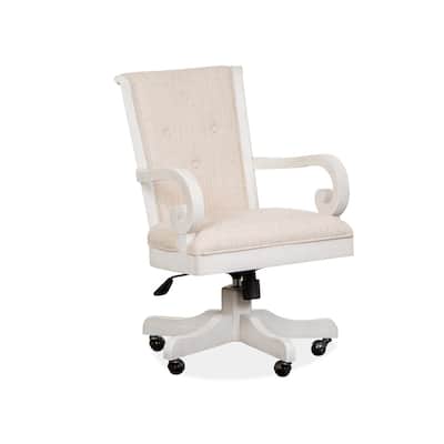 Magnussen Home Bronwyn Alabaster Fully Upholstered Swivel Chair - 22.5''W x 26.16''D x 36.25''H