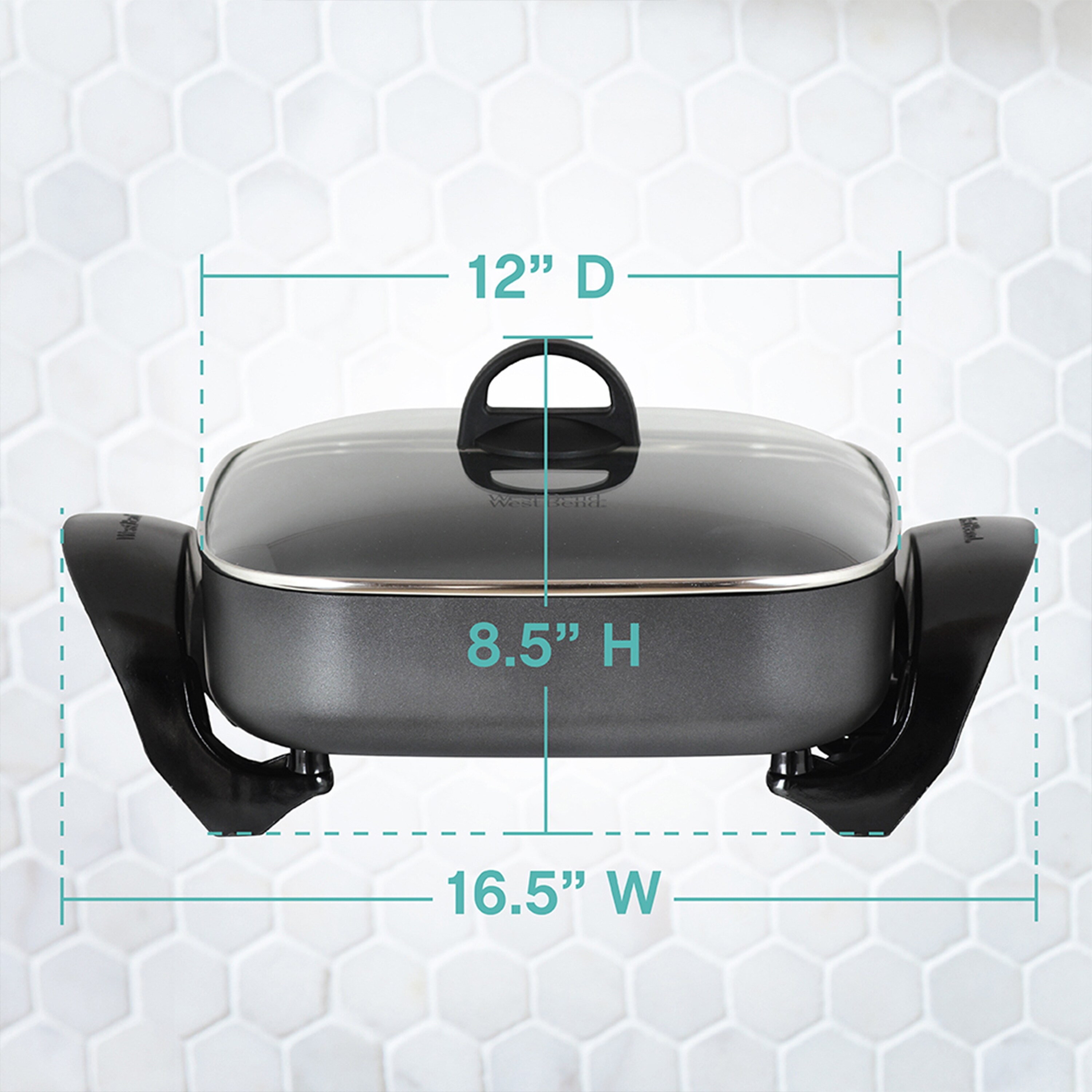 West Bend 12-Inch Electric Skillet with Diamond Shield Scratch