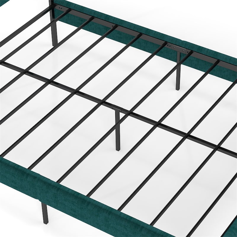 Queen Upholstered Platform Bed Frame with Headboard and 14" Underbed Storage