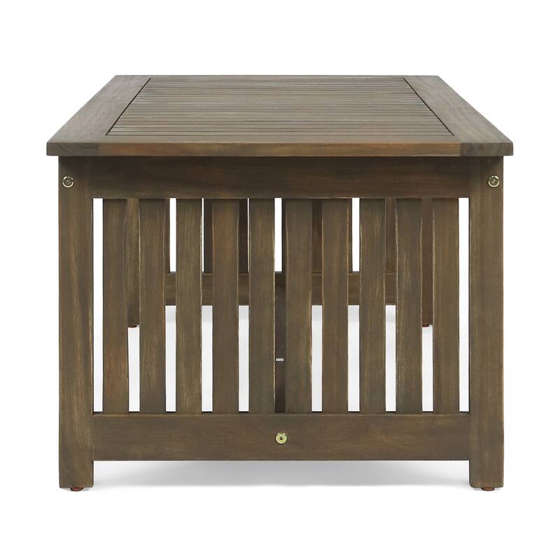 Handcrafted Acacia Wood Coffee Table, 40" L - Rustic Outdoor Design