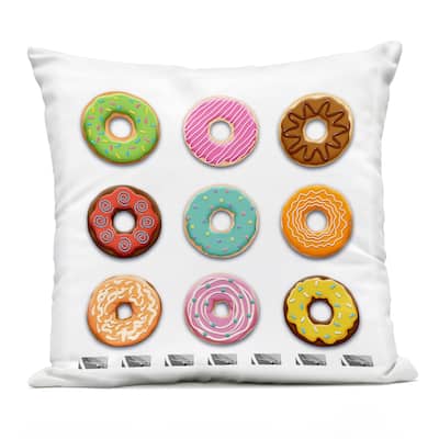 Stupell Delicious Various Donuts Printed Outdoor Throw Pillow Design by Marcus Prime