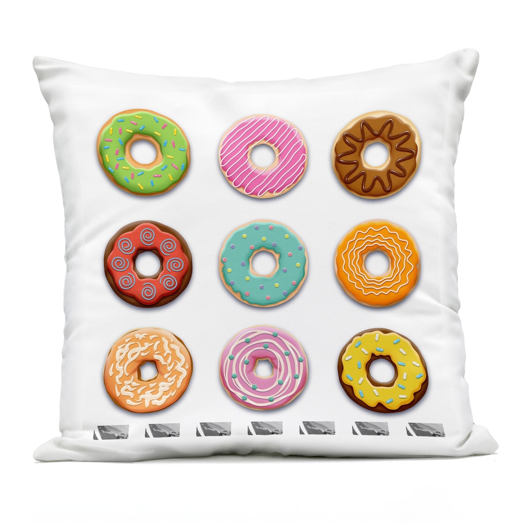 Stupell Delicious Various Donuts Printed Outdoor Throw Pillow Design by Marcus Prime