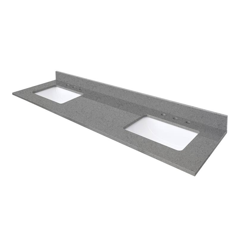 Avanity Quartz Vanity Top with Rectangular Undermount Sinks