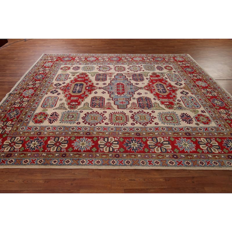 Kazak Oriental Area Rug Hand-Knotted Living Room Wool Carpet - 8'2" x 10'5"