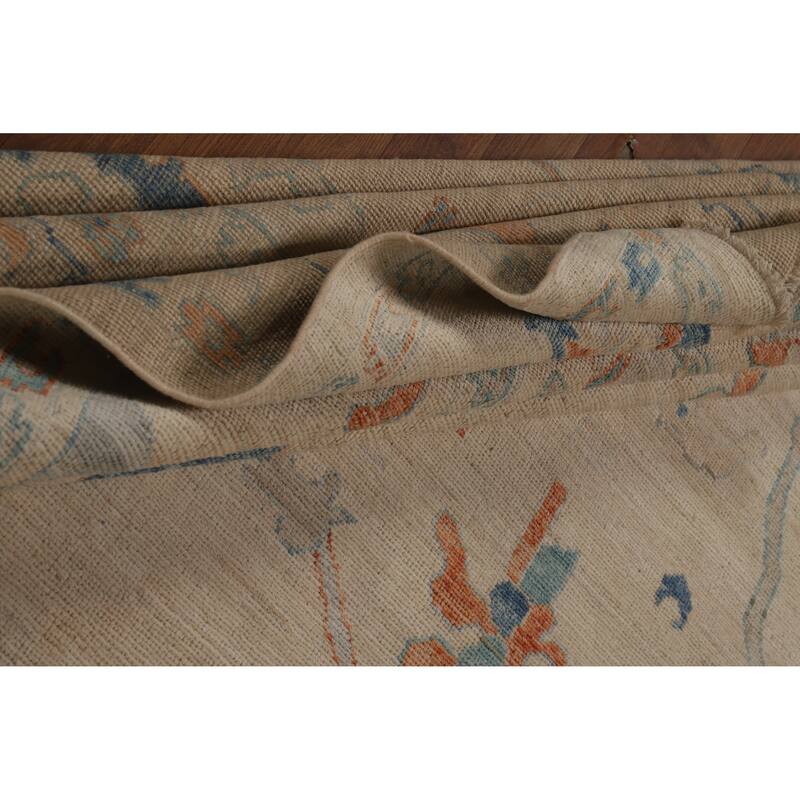 Vegetable Dye Oushak Turkish Area Rug Handmade Traditional Wool Carpet - 8'4"x 10'1"