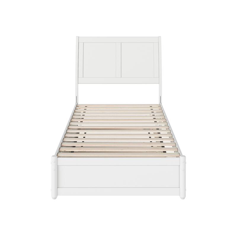 Andorra Platform Bed with Panel Footboard and Twin Trundle
