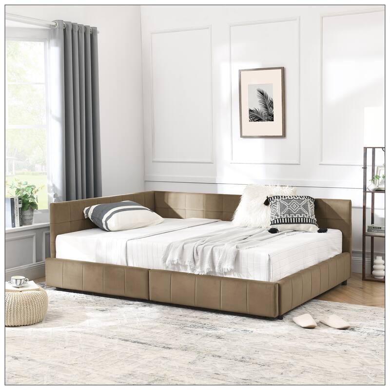 Full Size Storage Upholstered Tufted Bed Frame for Bedroom