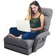 preview thumbnail 20 of 18, Costway Folding Floor Armchair w/ 6-position Adjustable Back & Lumbar - 69.5'' X 27'' X 5.5''