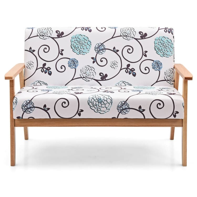Modern Fabric Loveseat Sofa Couch Upholstered 2-Seat Armchair - 45" x 26.5" x 32" (L x W x H)