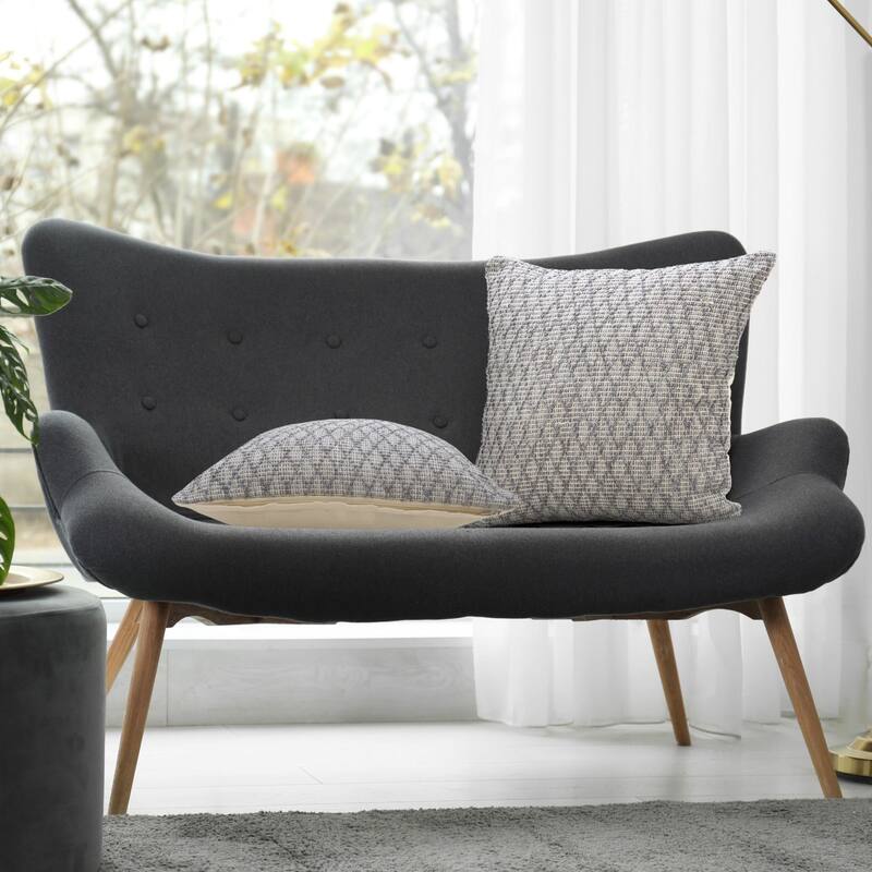 20" Gray Diamond Geometric Square Throw Pillow