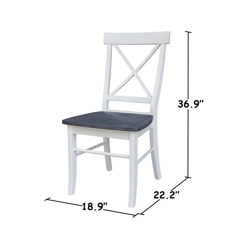 42 in. Drop Leaf Table with 4 Cross Back Dining Chairs - 5 Piece Set