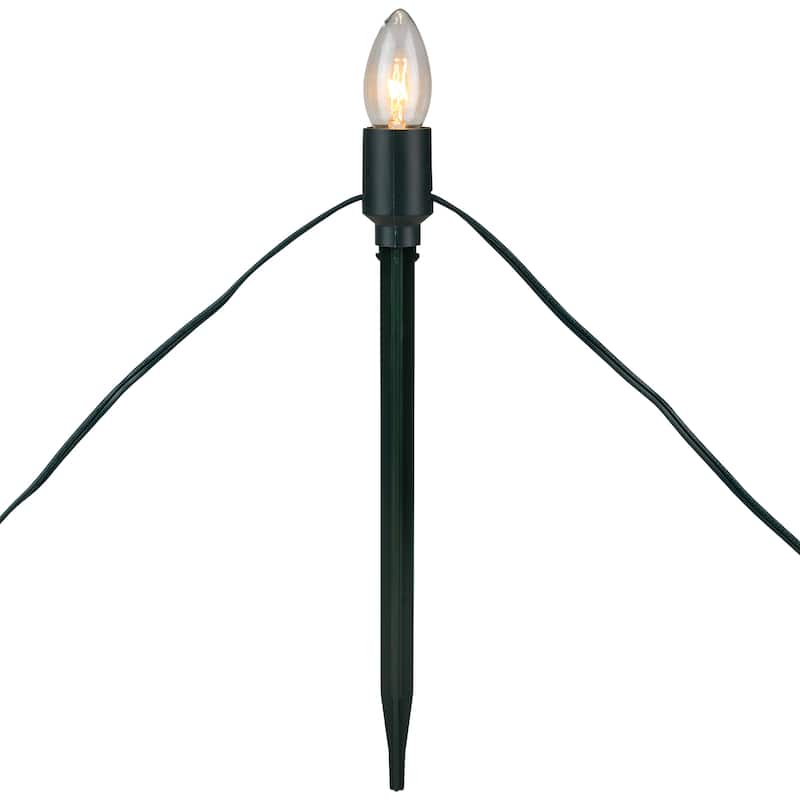 Lighted C9 Christmas Outdoor Pathway Markers - 10.5"- Clear - Set of 15