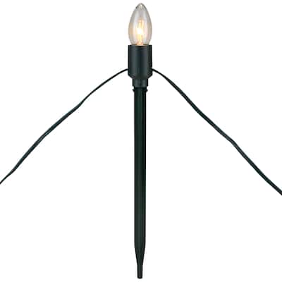 Lighted C9 Christmas Outdoor Pathway Markers - 10.5"- Clear - Set of 15
