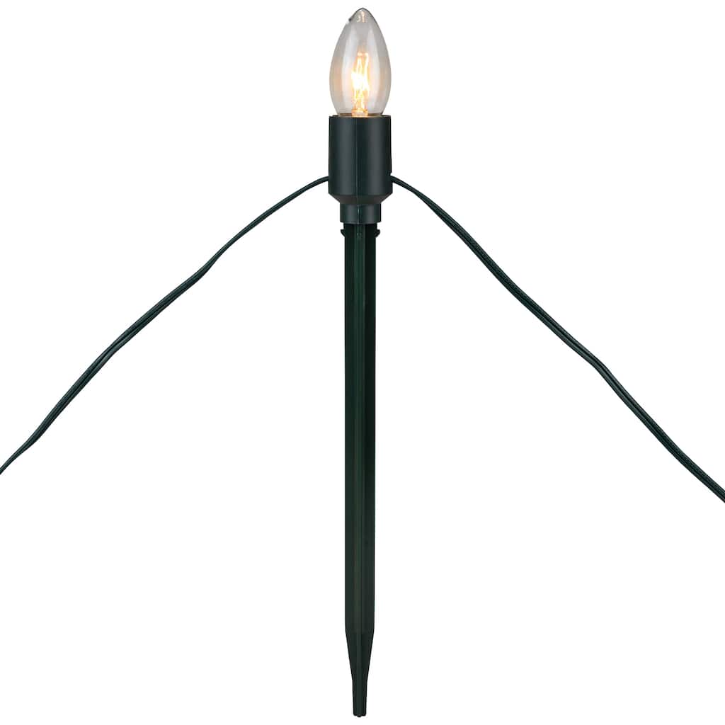 Lighted C9 Christmas Outdoor Pathway Markers - 10.5"- Clear - Set of 15