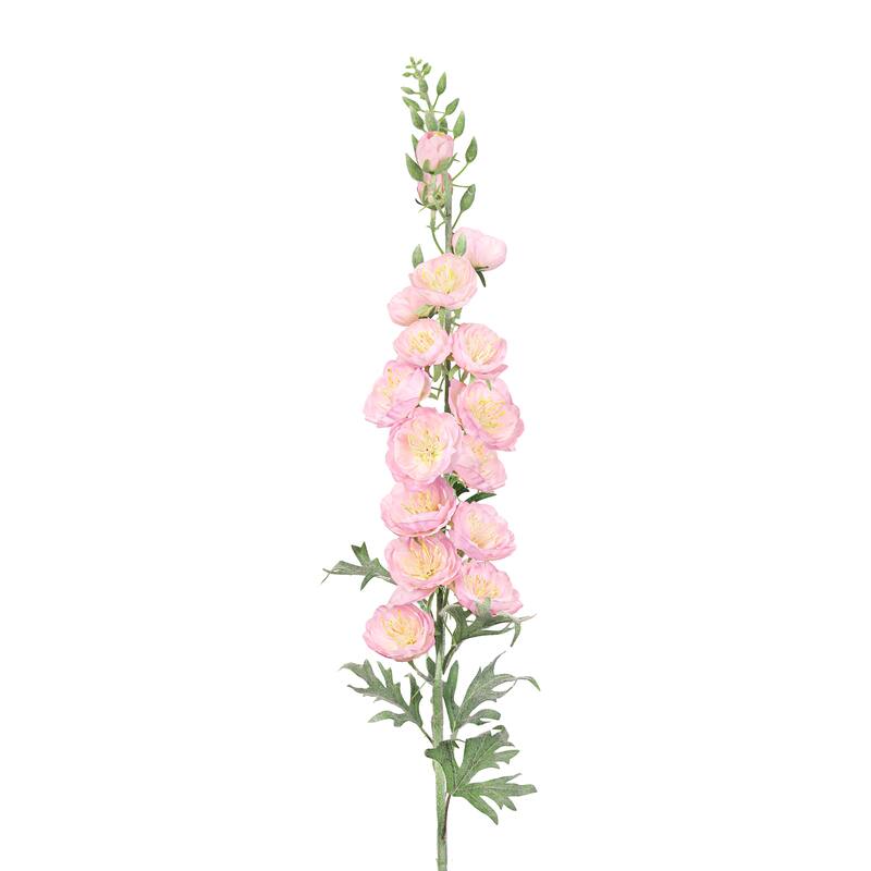 Set of 2 Pink Artificial Hybird Delphinium Flower Stem Spray 36in - 36" L x 5" W x 5" DP